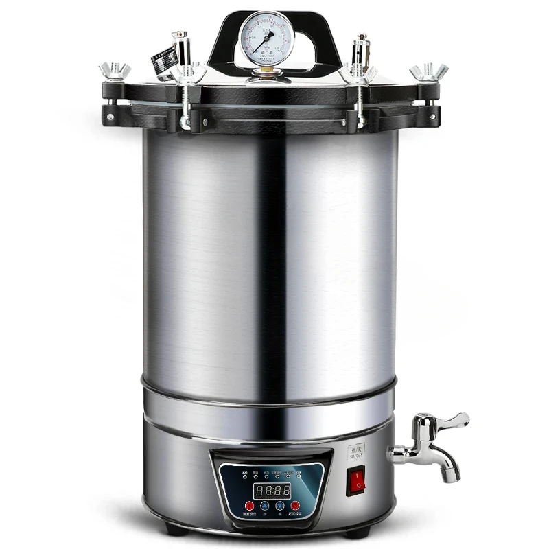 24L Fully Automatic Sterilization High-pressure Kettle Portable High-pressure Sterilizer Stainless Steel Steam