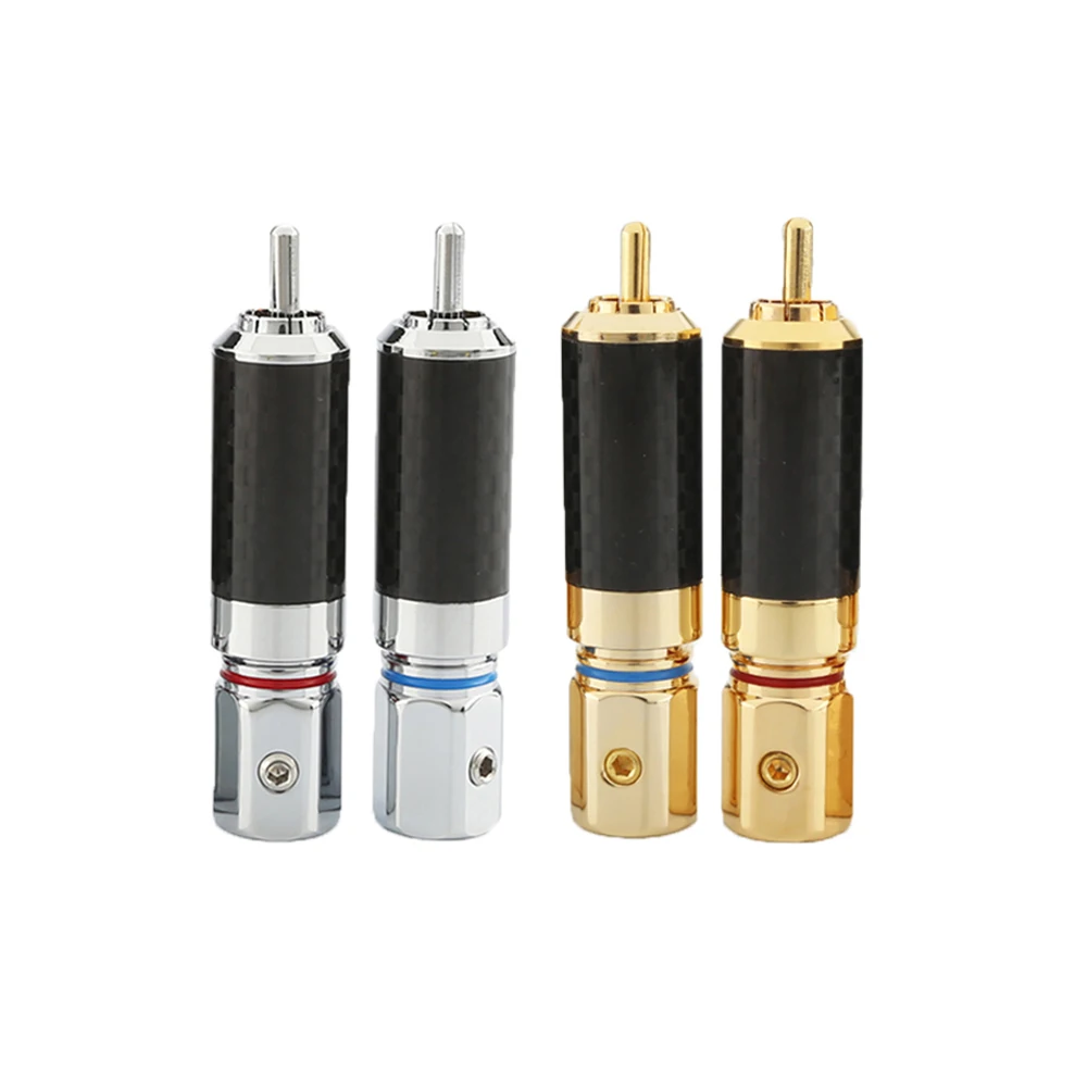 Hifi RCA-Anschluss 10mm Kohle faser vergoldet RCA Lotus Plug Lautsprecher Terminal Audio Power Subwoofer Verstärker DIY RCA-Buchse