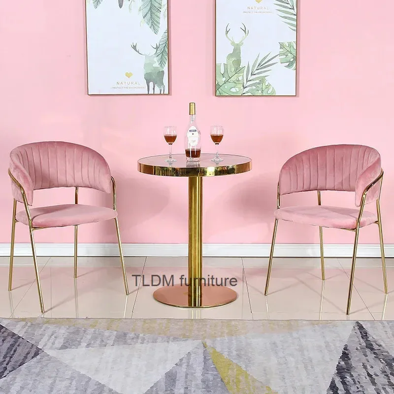 

Nordic Living Room Kitchen Balcony Dining Chairs Fitting Room Clothing Store Back Armchair Bedroom Dormitory pink Makeup Chair Z