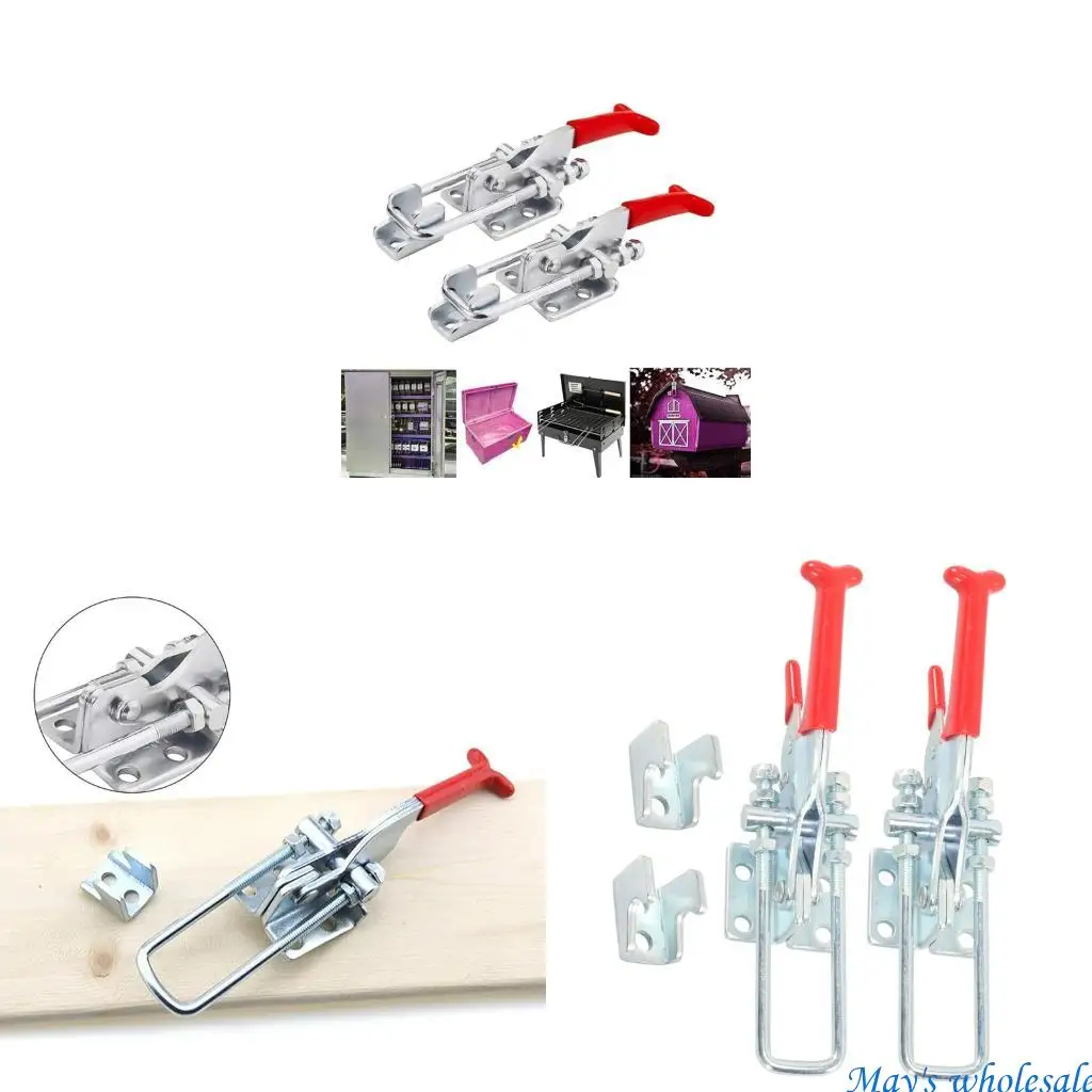 

2pcs Heavy Gauges Steel Levers Action Clamps Cabinet Security for Workshops 448A