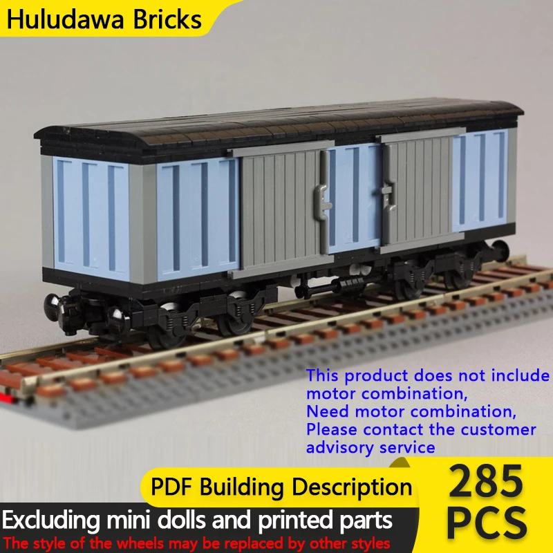 

City Car Model MOC Building Bricks Railway Closed Freight Wagon Modular Technology Gifts Holiday Assemble Children Toys Suit