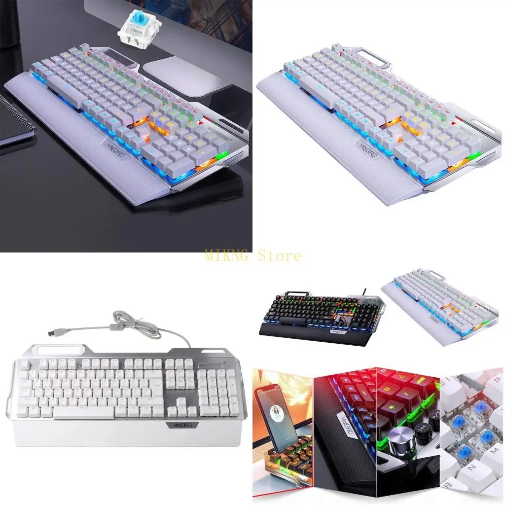 

Механическая игровая клавиатура с 104 клавишами, проводная клавиатура для ПК, геймера, компьютера, ноутбука, лучшая распродажа
