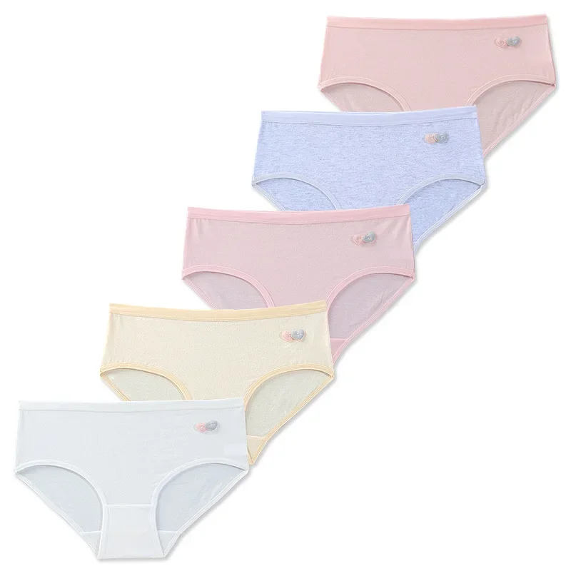 5PC Girls Underwear Cotton 8-12-14 Years Old Sports Breathable Briefs Pupils Children Student Briefs Underwear Underpants