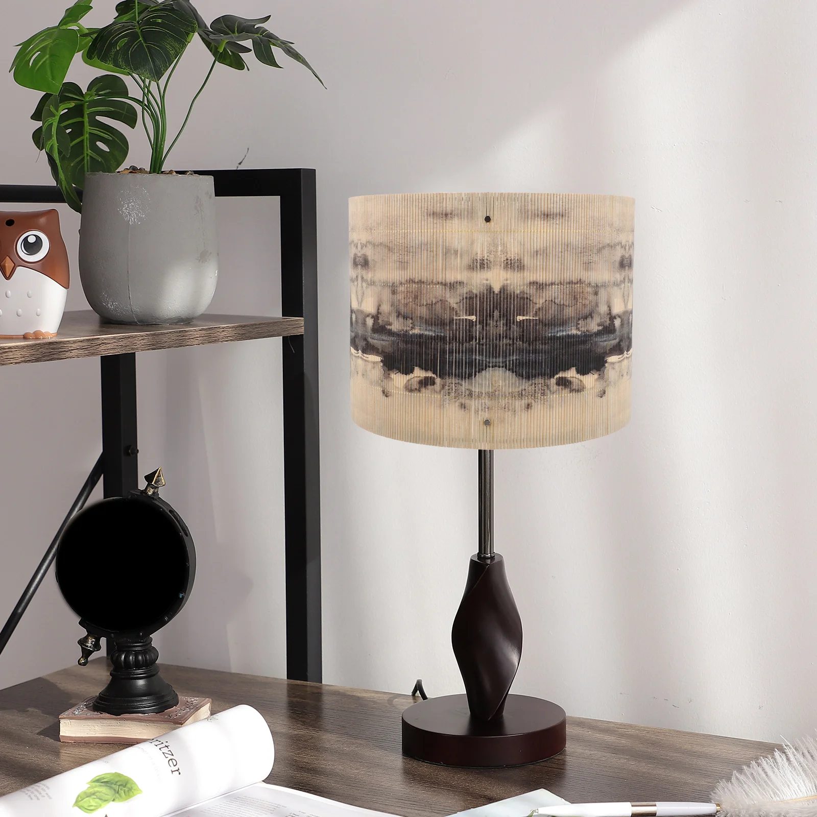 

Bamboo Lampshade European Ink Painting Printed Table Floor Lampshades E27 Socket Chinese Style Home Decor Lighting Shades