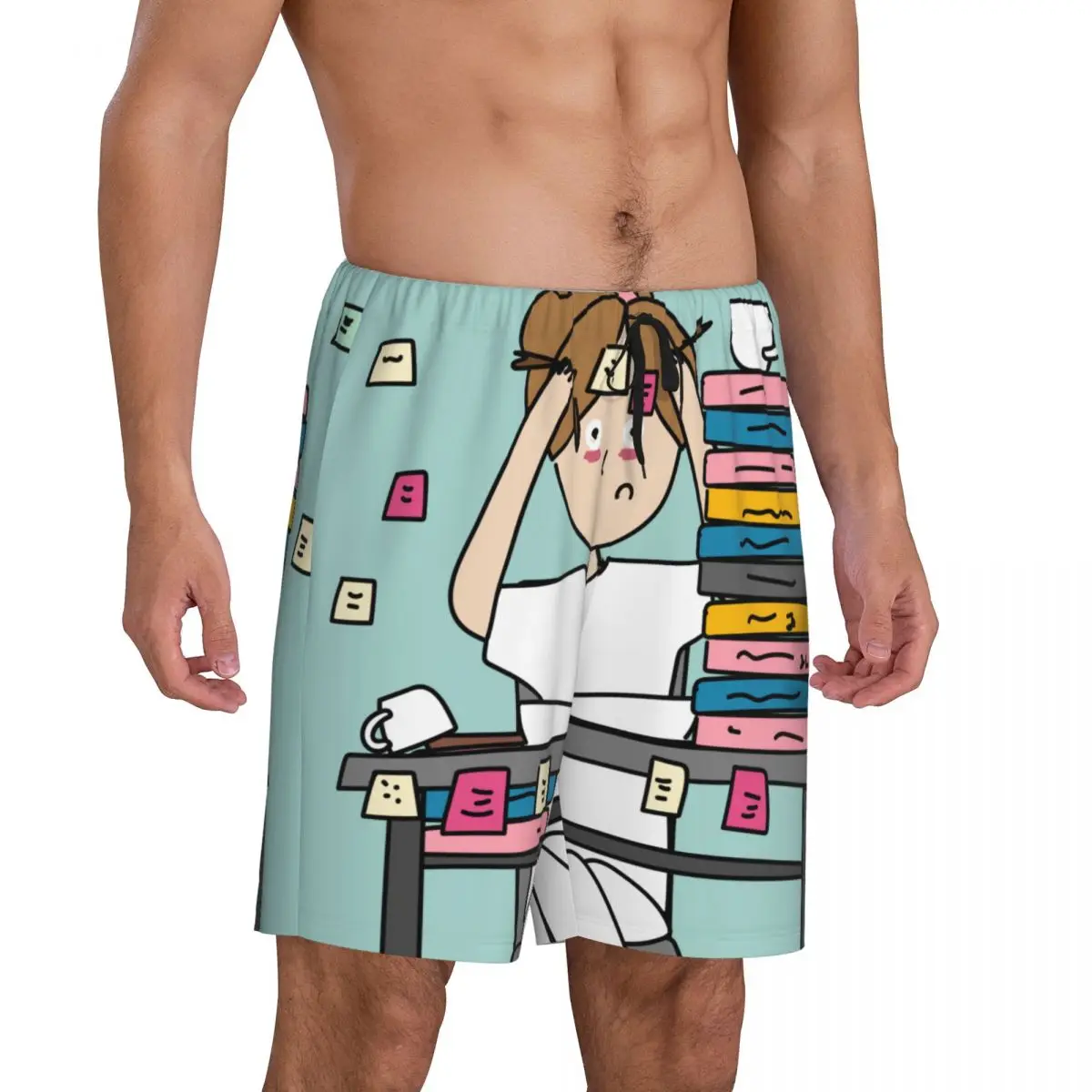 Custom Enfermera En Apuros Nurse Medical Health Pajama Bottoms Men's Lounge Sleep Shorts Drawstring Sleepwear Pjs with Pockets