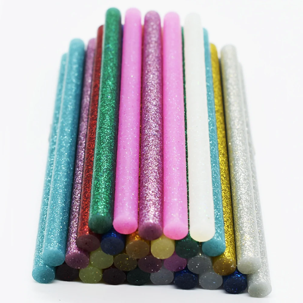Glitter Hot Glue Rods 7x100mm 50 Piece Set for General Purpose Bonding in Workshops Schools and Home Craft Environments