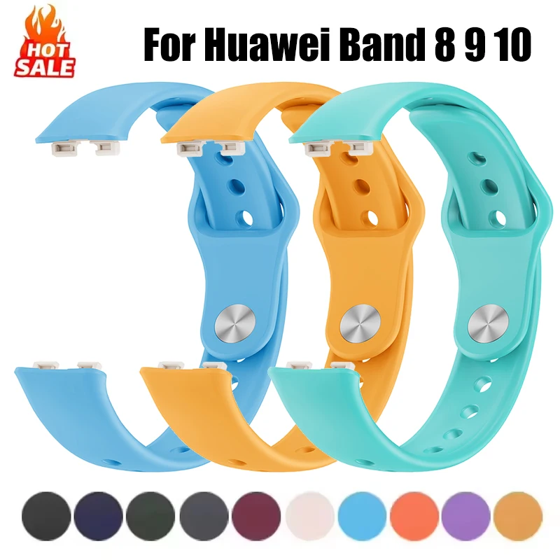 الأشرطة سيليكون لهواوي الفرقة 8 9 10 اكسسوارات استبدال معصمه الرياضة سوار كوريا هواوي الفرقة 10 9 8 NFC حزام