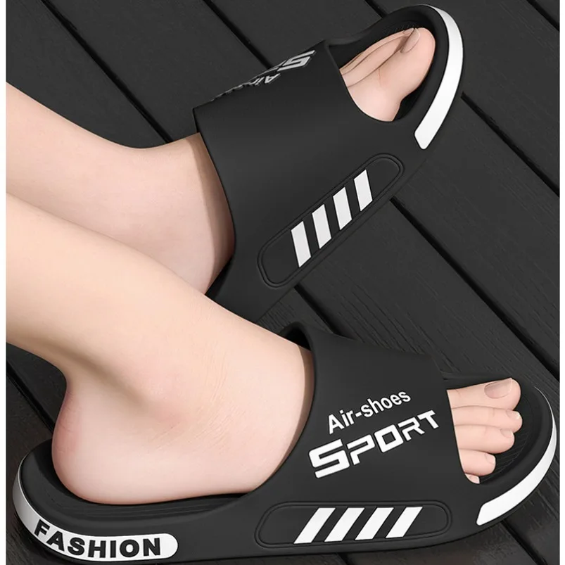 

House Men Slippers PVC Flip Flop Letter Soft Non Slip Clapper Slides Sandals Indoor Outdoor Summer Ladies Sports Home Shoe Beach
