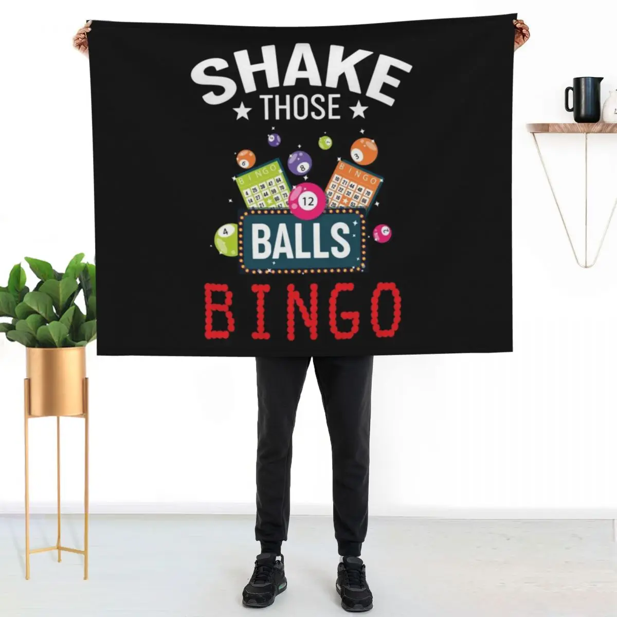 Shake Those Balls Bingo Throw Blanket Giant Sofa Weighted Retros Nap anime Single Blankets