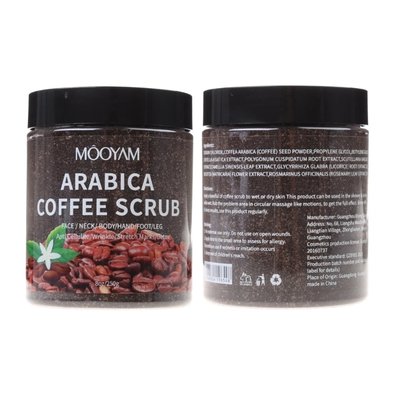 250g Arabica Coffee Body Scrub Cream Dead Skin Exfoliating Cleaning Polish Paste Dropship