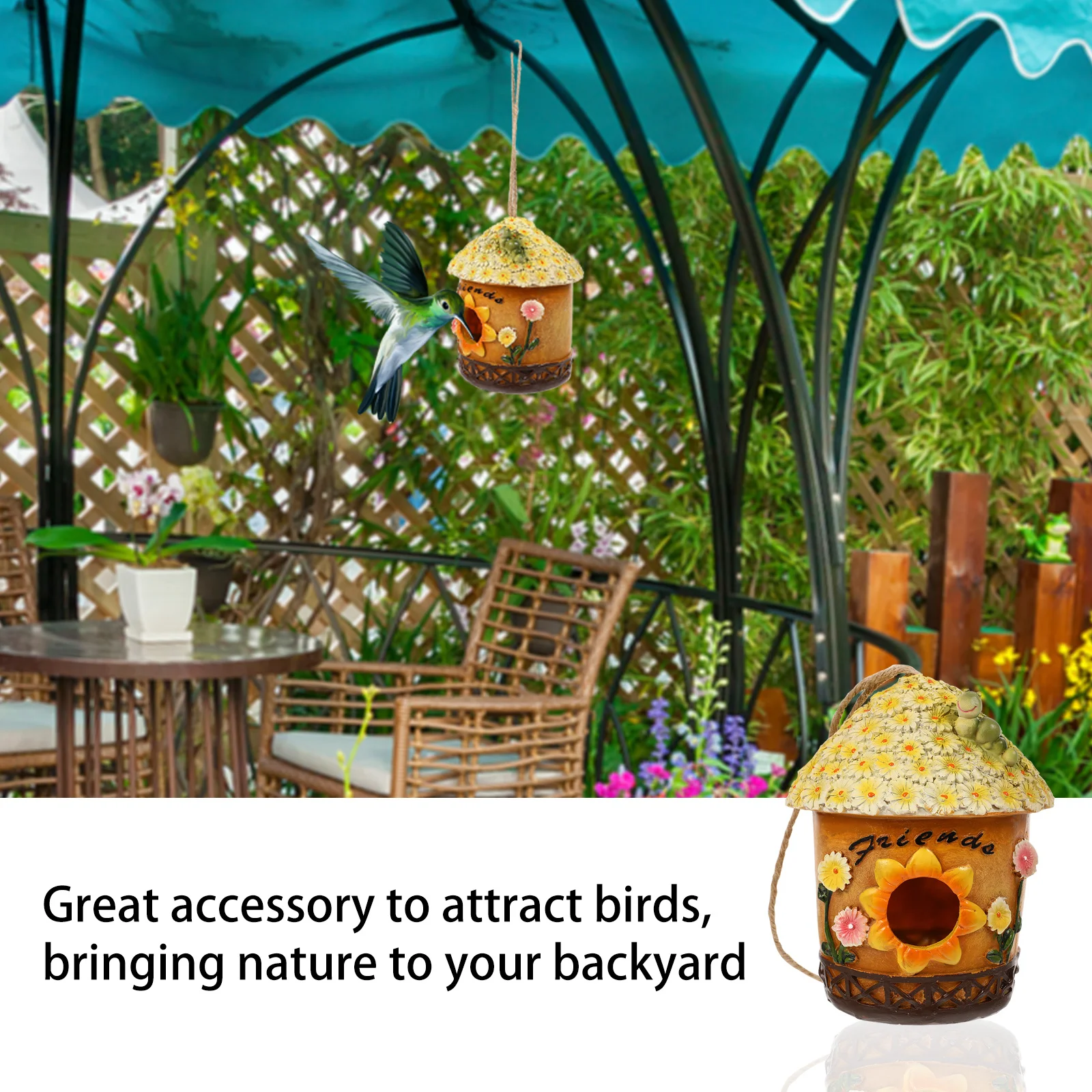 

Bird Nest Crafts Garden Feeder Decorative Resin Flower Decoration Creative