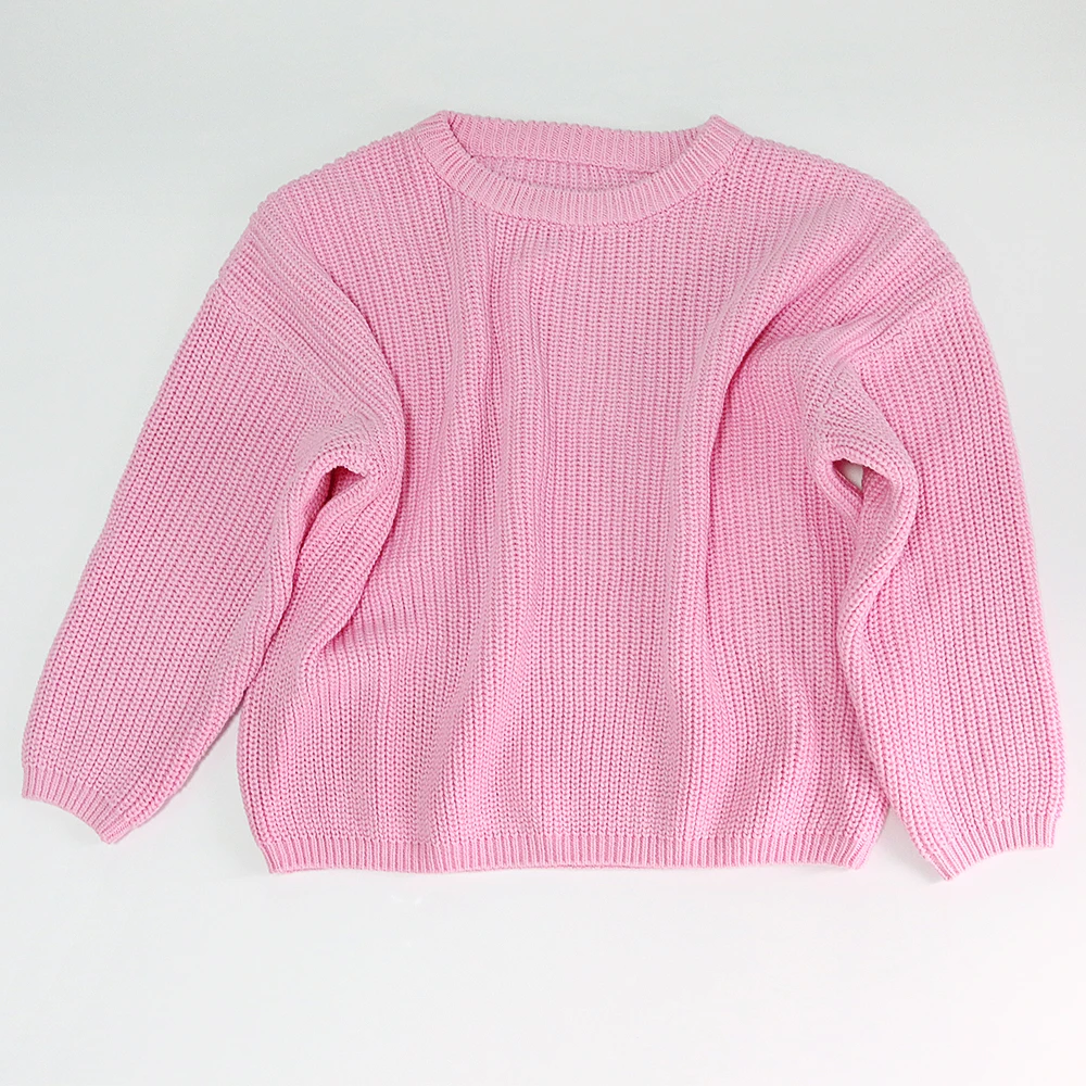 Mudbala Hand Made Winter Toddler Girls Sweater Long Sleeve Pullover Kids Custom Knitted Sweater