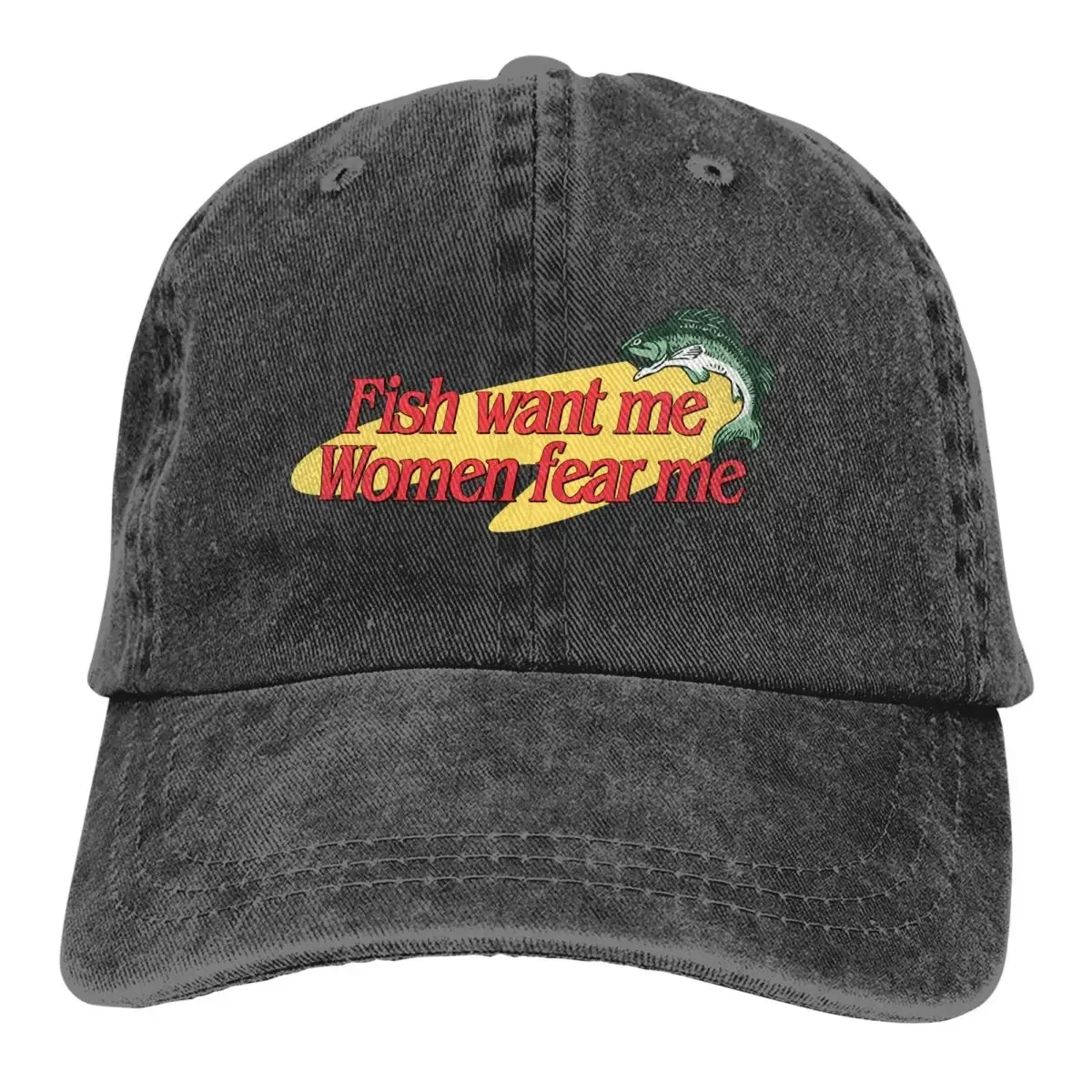 Fish Want Me Women Fear Me Baseball Caps Classic Peaked Hat Fashion Men's Baseball Cap