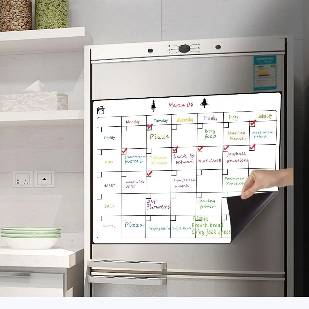 A3 Flexible Whiteboard To Do List Office Grocery List Month Planner Plan Notepad Memo Message Board Fridge Stickers