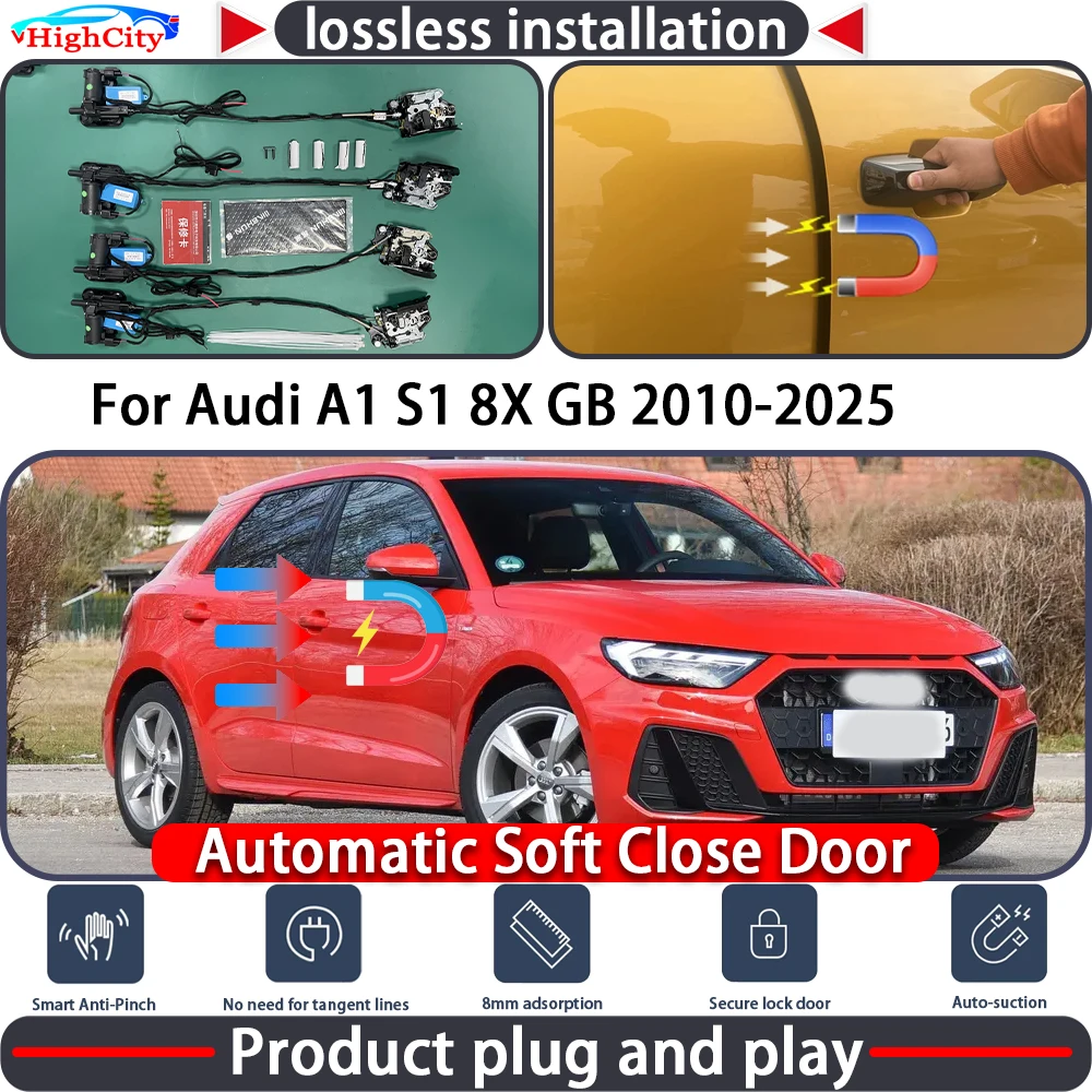 

HighCity Electric Closing Door Lock Actuator for Audi A1 S1 8X GB 2010-2025 Soft Close Power Latch System Auto Pull Door