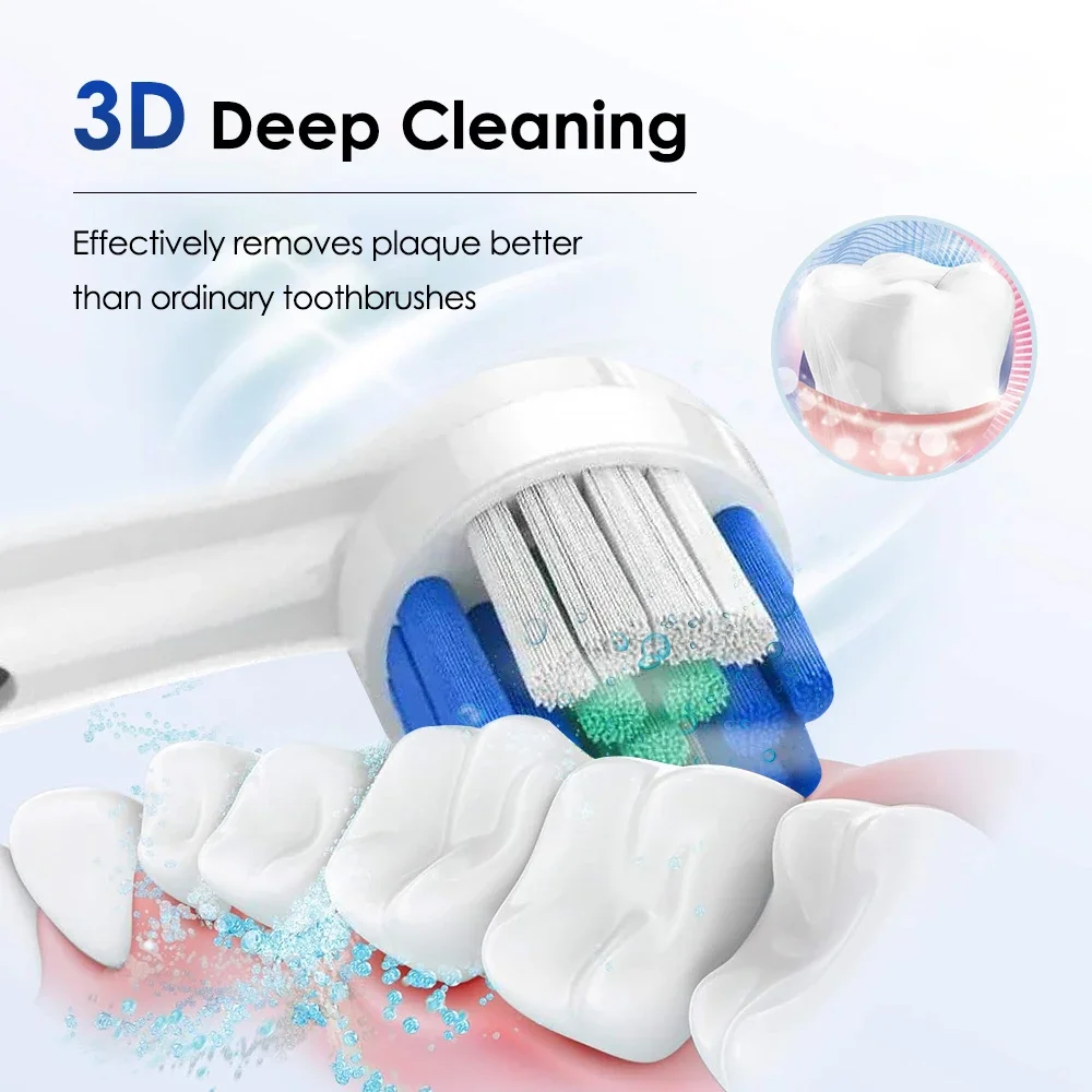 Brosse à dents électrique 5 Modes 3D nettoyage en profondeur Vibration Rotation Pulsation brosse à dents pour adultes blanchiment et nettoyage des dents