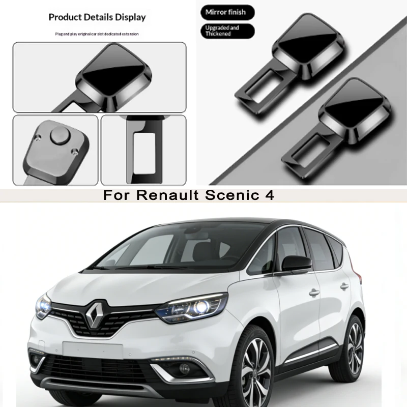 

for Renault Scenic 4 Car Seat Belt Clip Extender Safety Seatbelt Lock Buckle Plug Thick Insert Socket Extender Safety Buckle