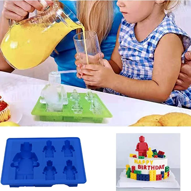 Block Silikonform Gebäude Ziegel Roboter Schokolade Gelee Eiswürfel Tablett Kuchen Dekoration Cupcake Topper Kinder Geburtstag Party Auto – Detail 3