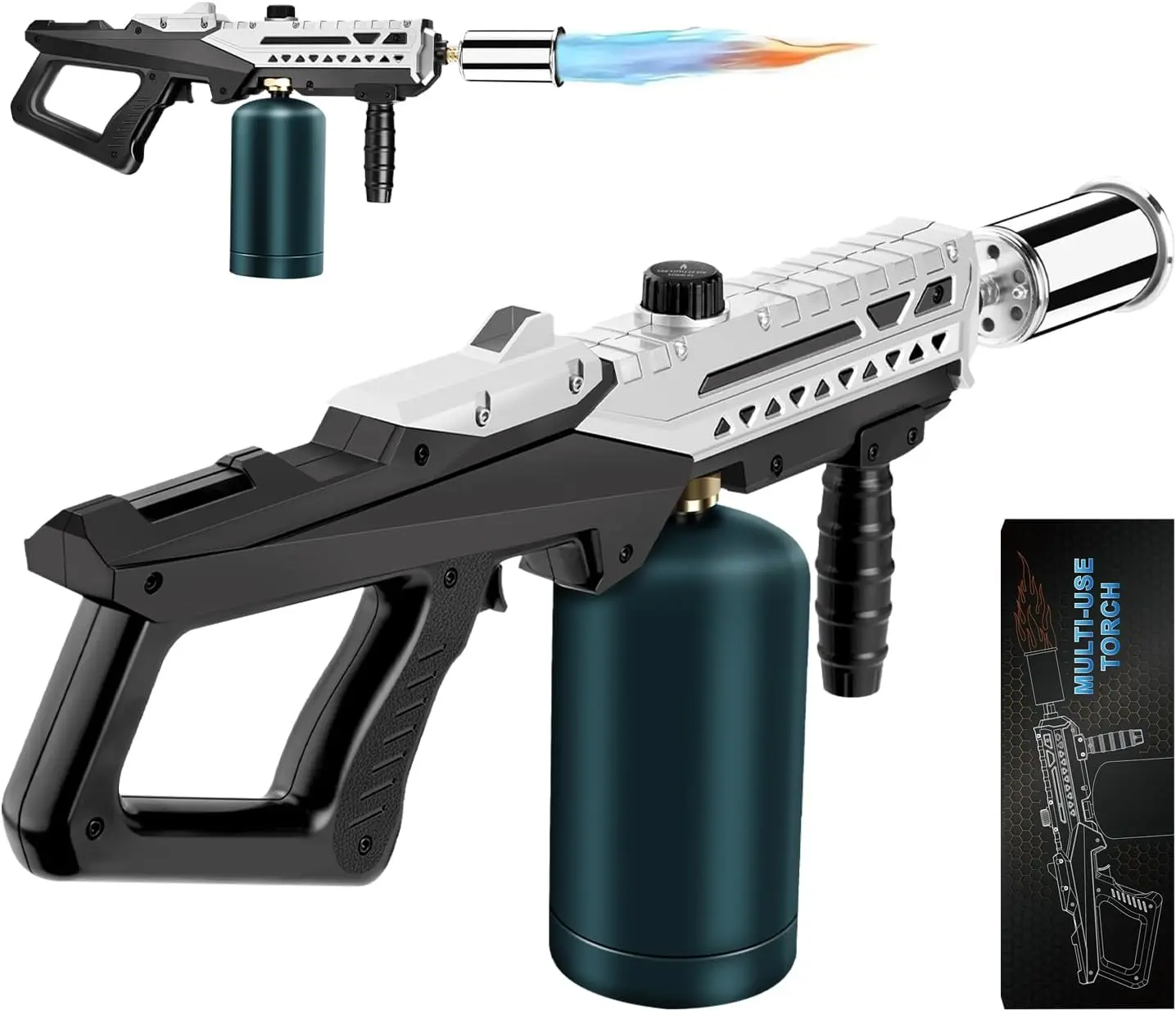 

Powerful Propane Torch Gun, Flamethrower With Adjustable Flame, 800,000BTU Blow Torch for Campfire, Fire Pit Starter, Fun Gift
