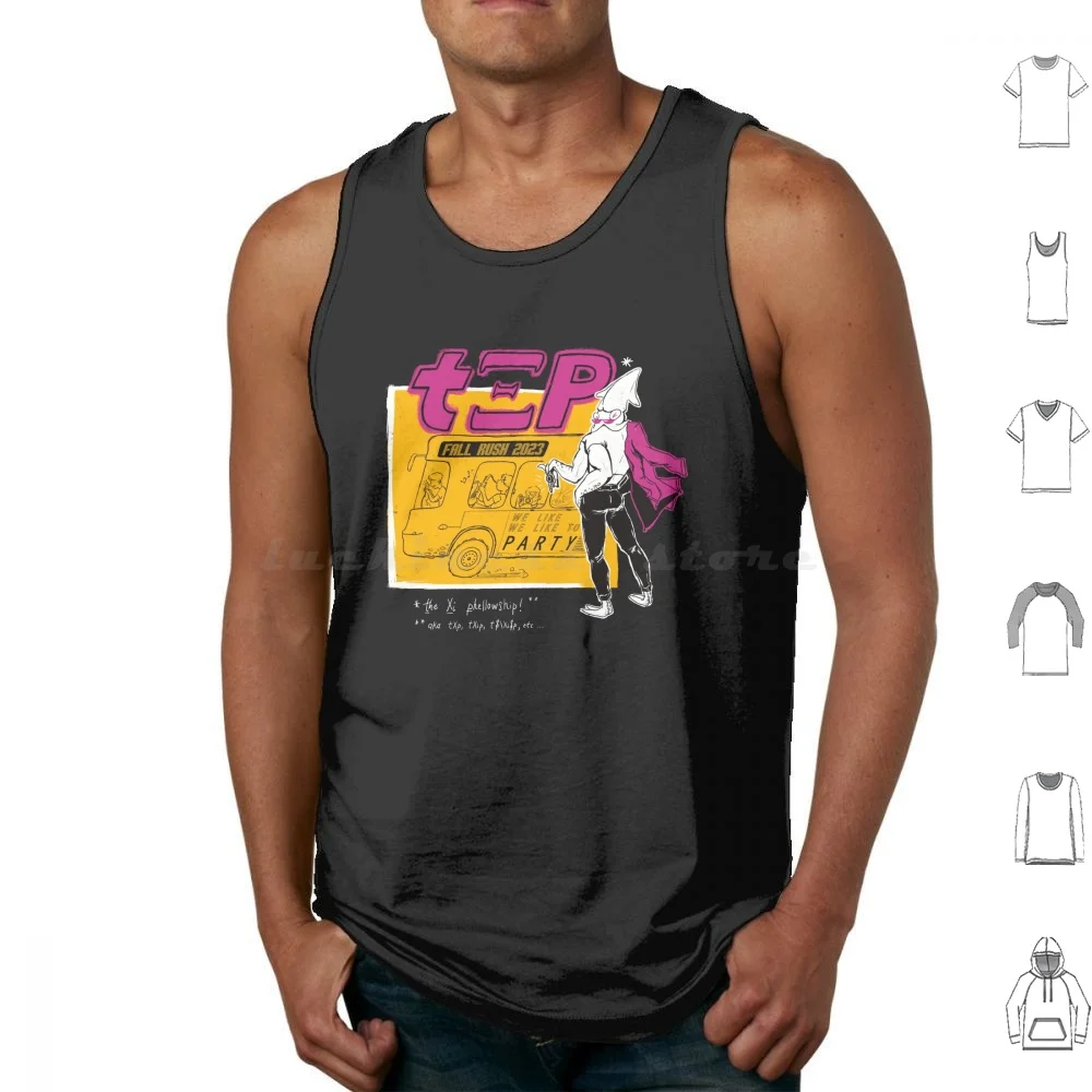 Beefy Squid Bus Driver Tank Tops Vest Sleeveless Squid Octopus Bus Muscular Anthropomorphic Pop Art Yellow Frat Collage