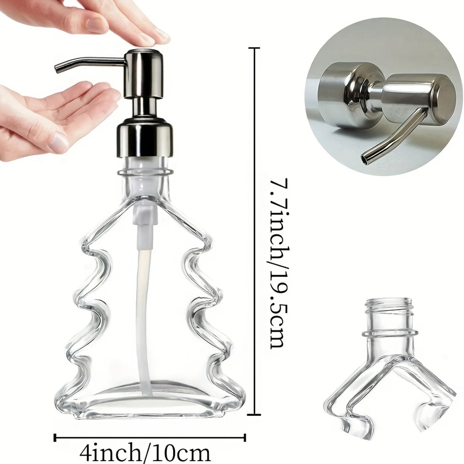 Refillable Liquid Bottle Soap Dispense with Creative Christmas Tree Shape Design Suitable for Friends Relatives Gifts