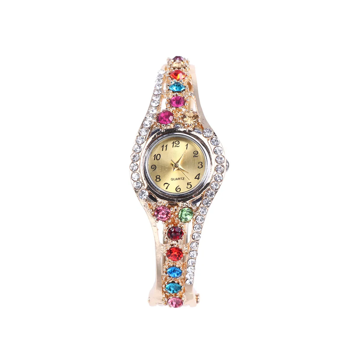 Stylish Diamond Quartz Women Watches Colorful Exquisite Bracelet Watch Fashion Elegance Durable For Birthday Wedding Valentine