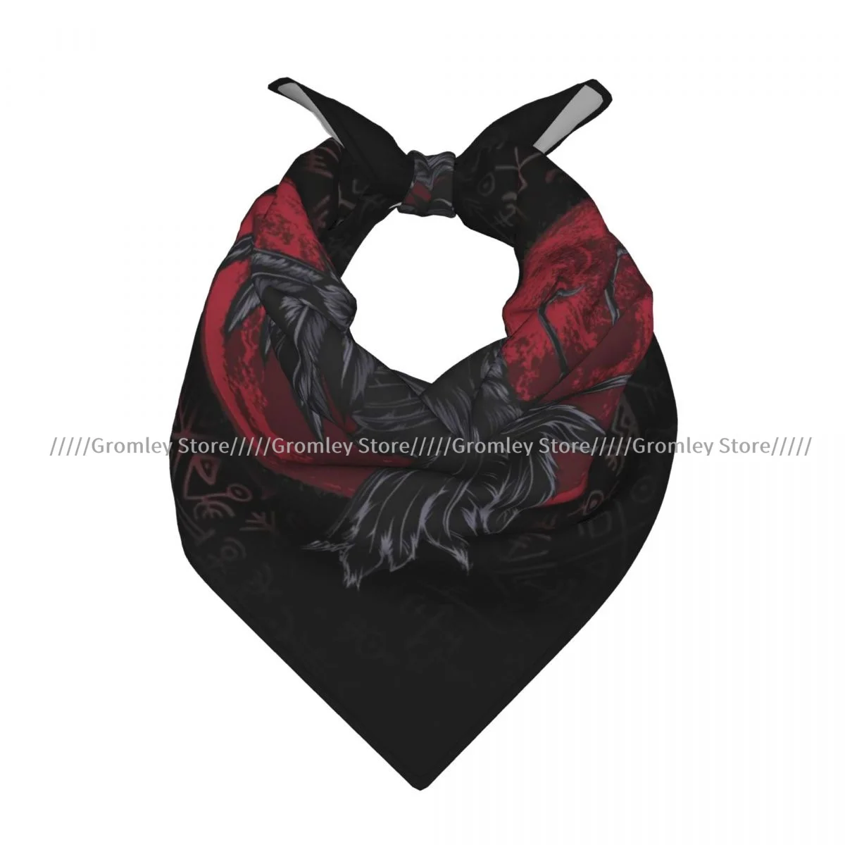 Retro The Red Raven Square Bandana Outdoor Sports Headwear Scarf