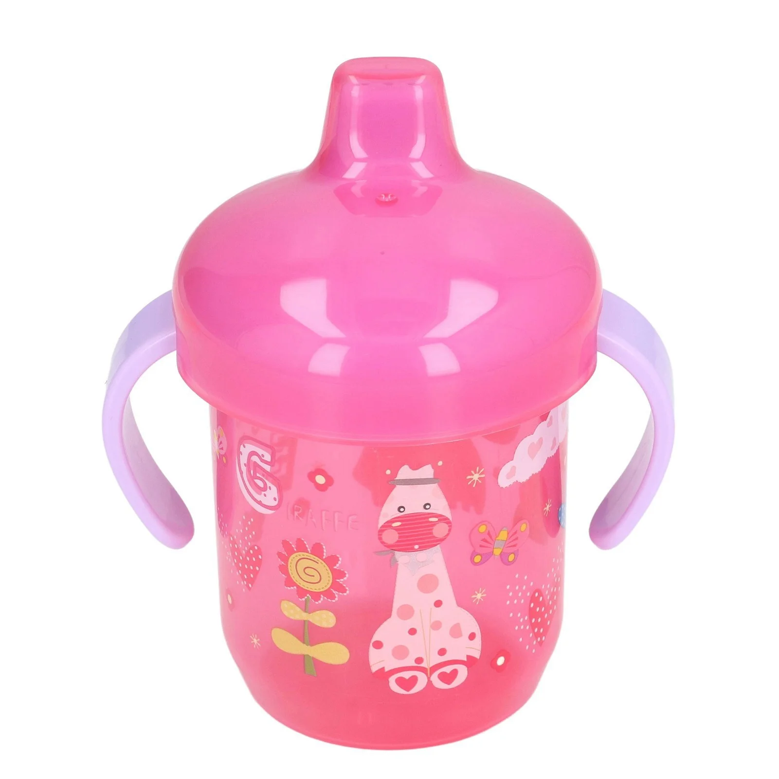 Infant Sippy Cup Portable Cartoon Animal Pattern Baby Spill Proof Trainer Cup Birthday Gift 260ml