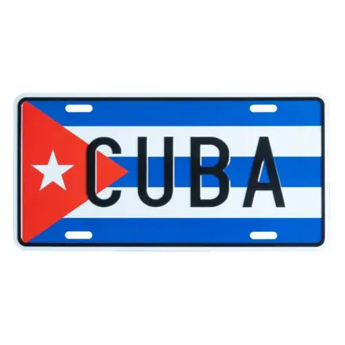 Cuba Flag License Plate - Embossed Metal Cuban Car Tag Sign Novelty, 12
