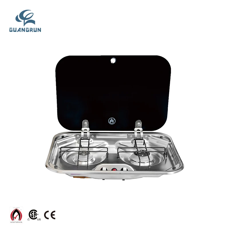 

GuangRun SUS 304 Stainless Steel CE SAI 2 Burner Built-in RV Gas Stove Piezoelectric Ignition Portable Vehicles & Yachts