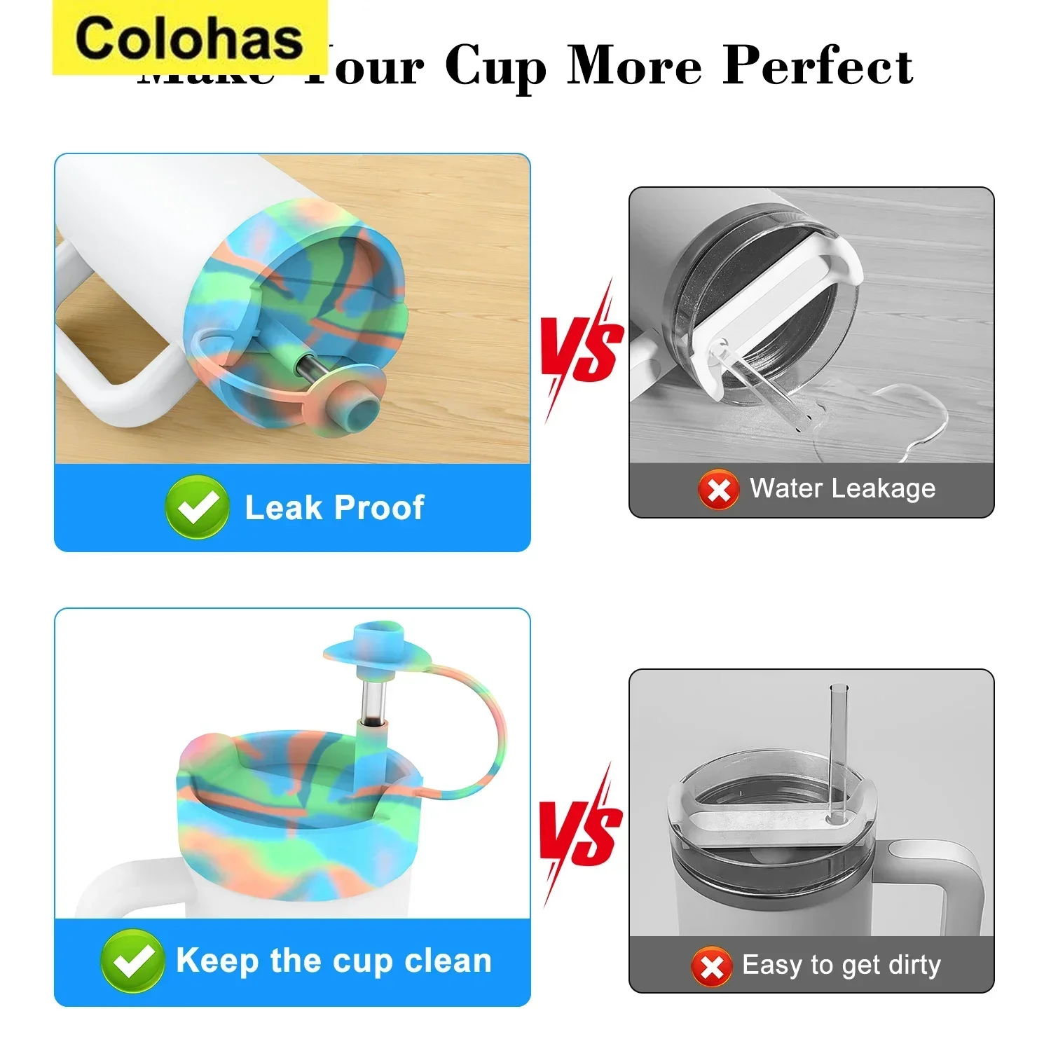 For Stanley 40oz Silicone Spill Proof Stopper Cup Cover Insulation Cup Anti-slip Silicone Protective Cover Water Cup Accessories image 4
