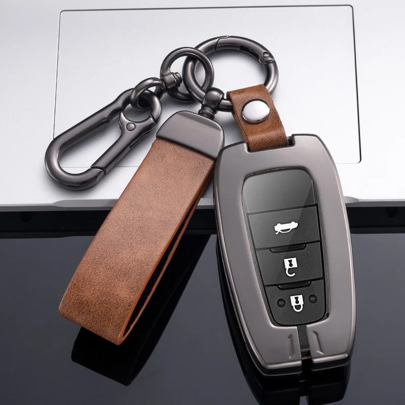 

Fashion Metal Car Key Case Full Cover Shell For Toyota Prius Camry Corolla CHR C-HR RAV4 Land Cruiser Prado Keychain Accessories