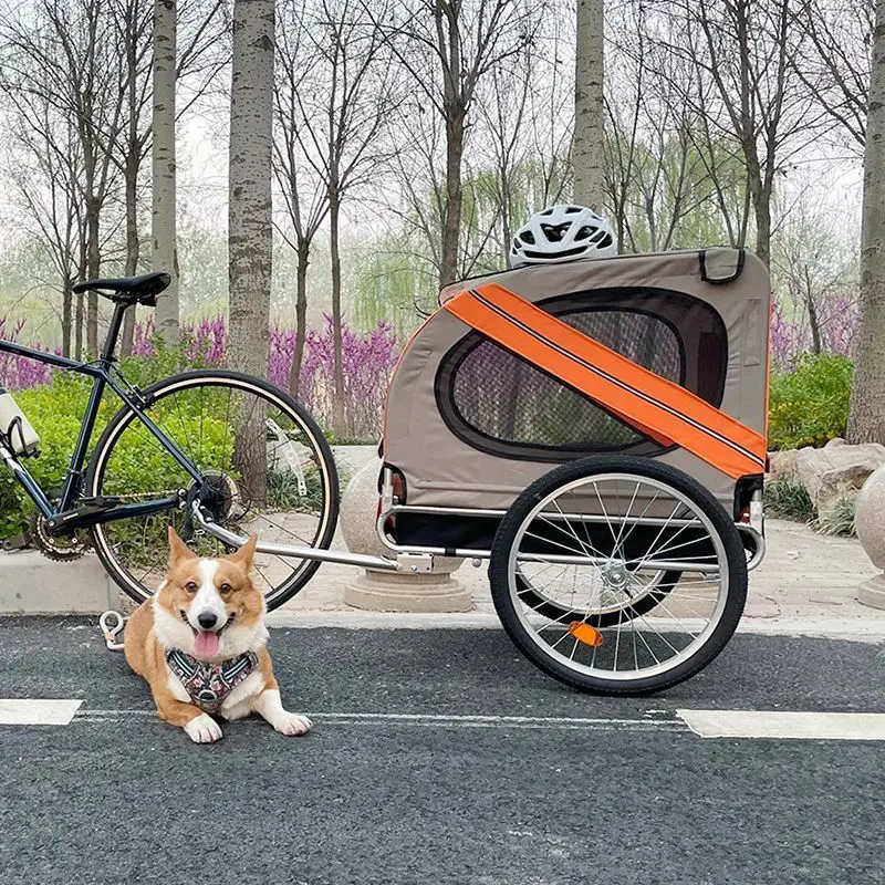 

Bicycle Trailer Pet Rear Trailer Dog Cat Stroller Folding Outdoor Dog Walking Breathable Trailer Load
