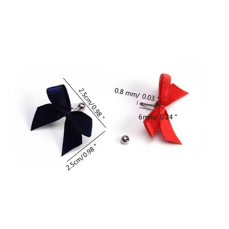 Bowknot Studs Earring Ear Rings Screw Cartilage Korean Ear Piercing for Women image 6