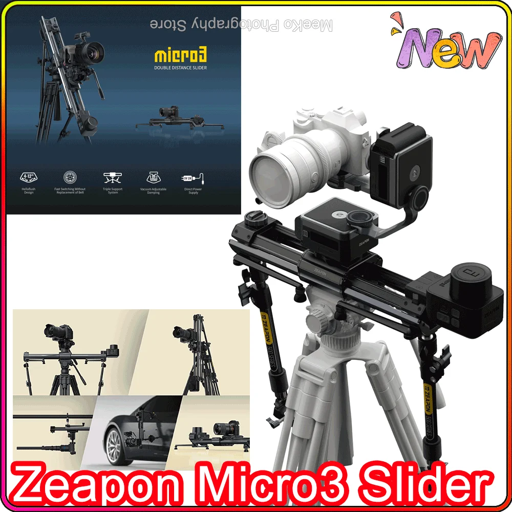 ZEAPON Micro 3 E500 E700 E1000 M500 M700 M1000 Motorized Slider DSLR Camera Video Double Distance Portable Slider PS-E1 PD-E1