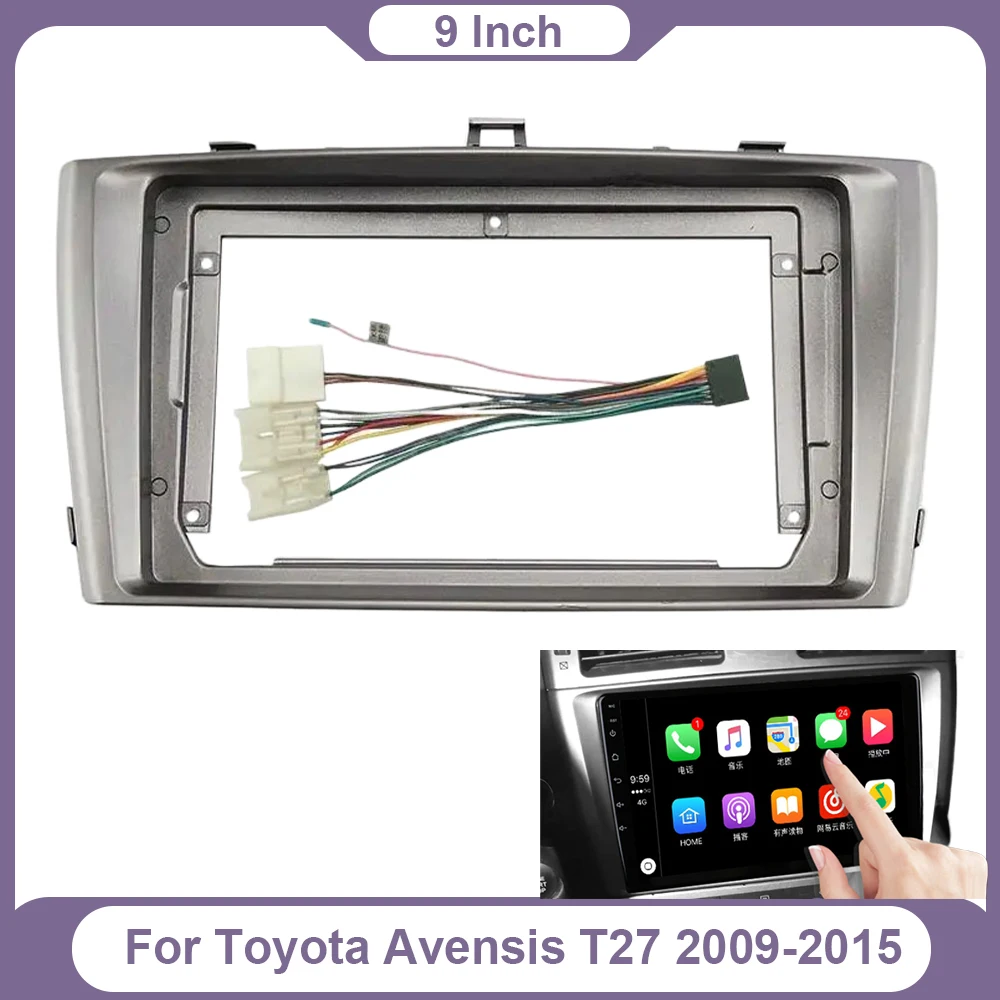Car Radio Fascia Adapter Dash Panel Kit Navigation Bezel For Toyota Avensis T27 2009-2015 9 Inch Android