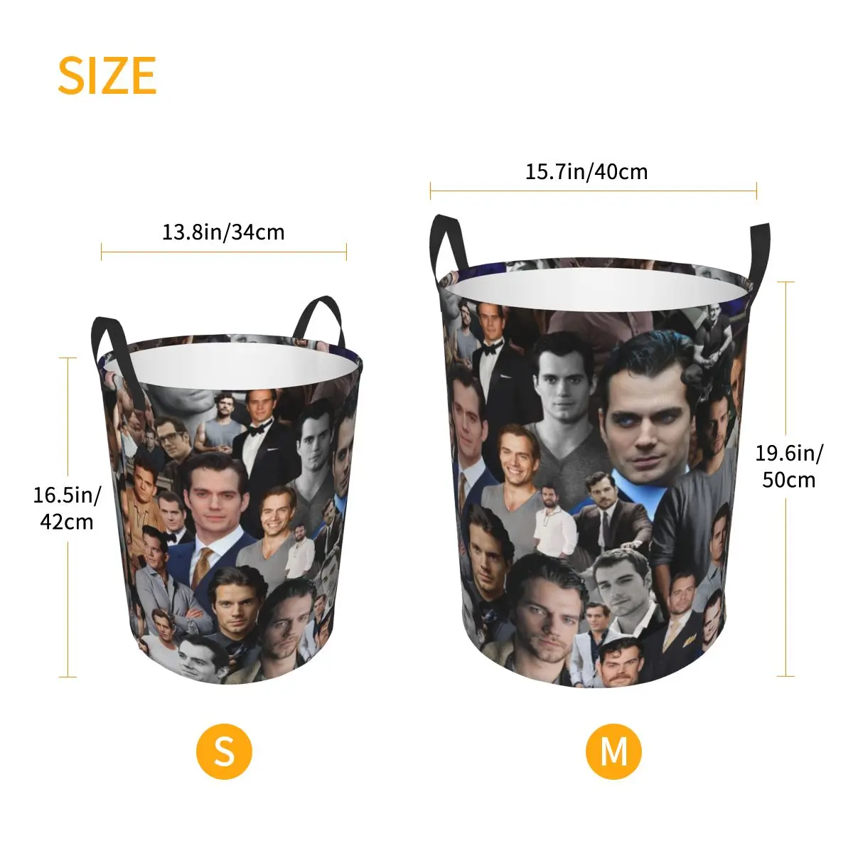 Henry Cavill Foldable Laundry Baskets Dirty Clothes Toys Sundries Storage Basket Large Waterproof Box For Home Kids