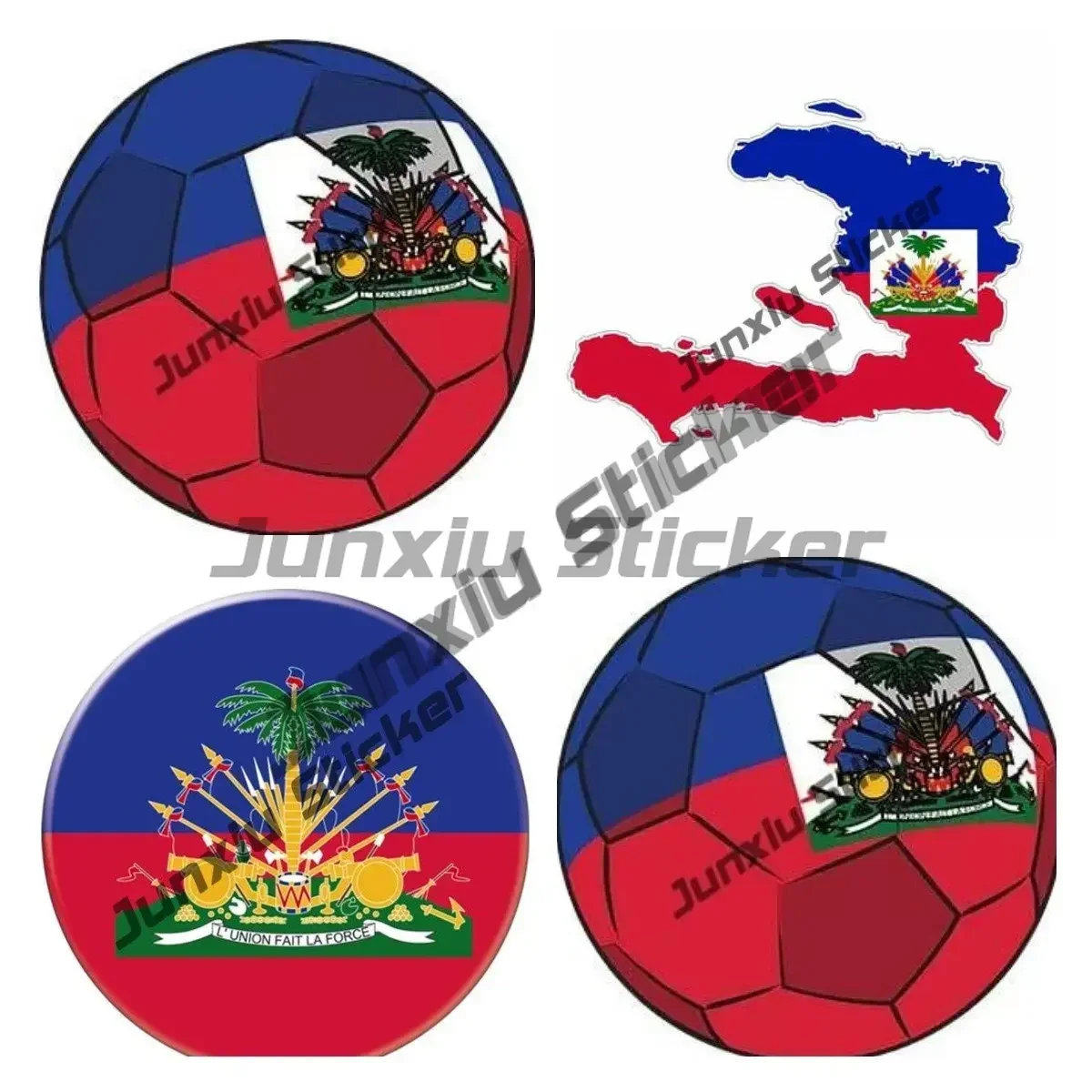 

HaitiFootball Sticker Self Adhesive Premium Vinyl Car Decal Haitian Flag Football Truck Bumper Sticker Sticks to Any Surface