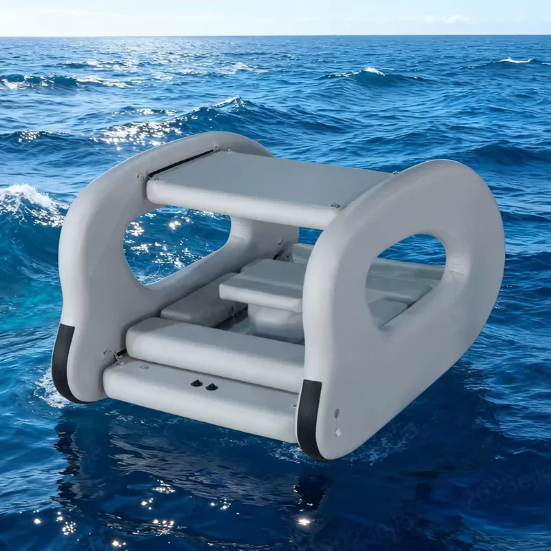 Inflatable Water Floating Pontoon Boat Multi-functional Inflatable Water Lounge Large Capacity Inflatable Catamaran for