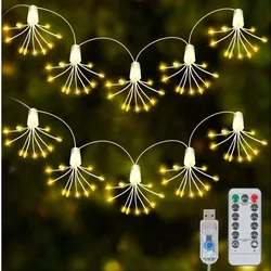 3M/1.5M led firework  lights USB Christmas copper wire string lights full of stars garden lawn dandelion decorative lights