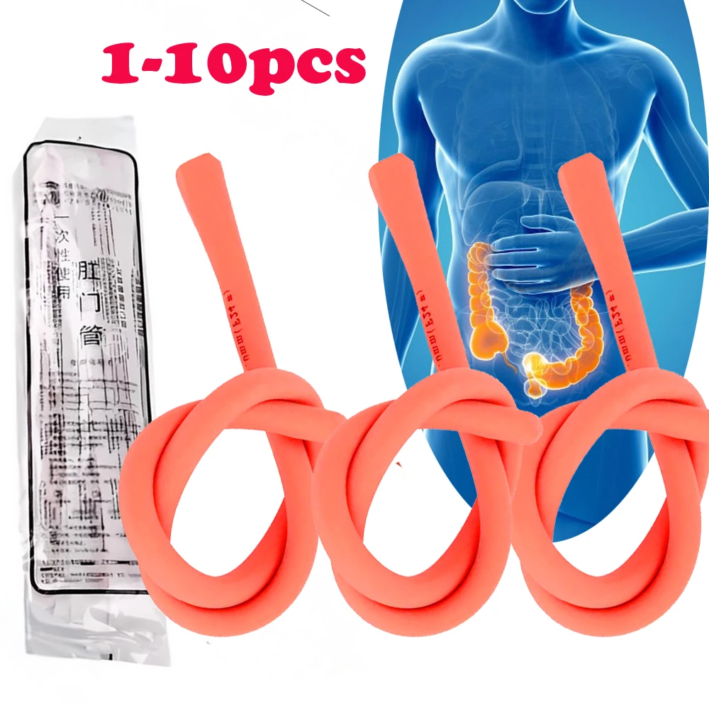 1-10pcs Disposable red latex foley catheter Fr24  Colon Enema Tube Vaginal Cleaning Anal Pipe Accessory