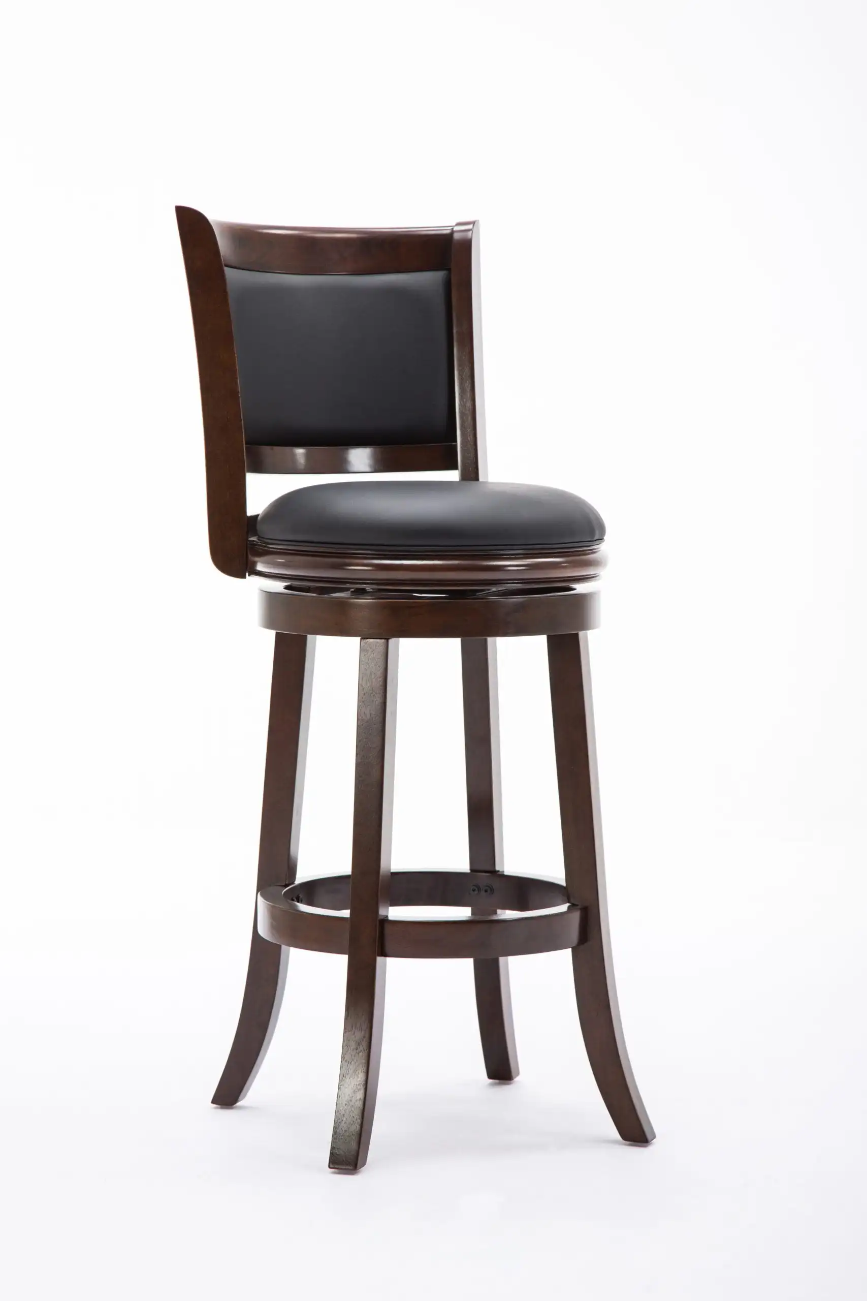 

Wood Augusta Bar Height Swivel Bar Stool in Cappuccino Finish