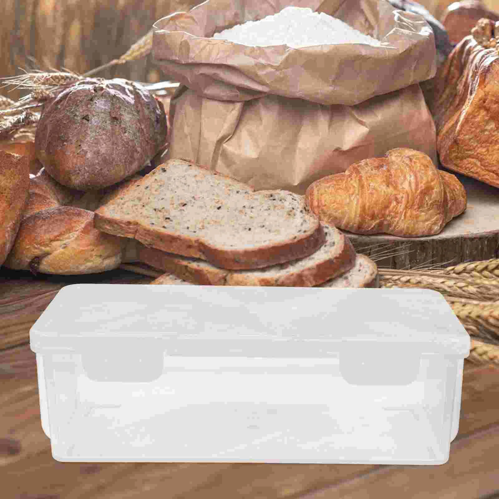 

2 Pcs Bread Storage Box Loaf Containers Breadboxes for Kitchen Dispenser Food Seasoning Pp Airtight