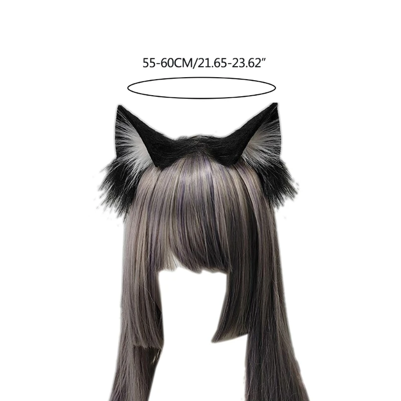 Cerchietto per capelli cosplay Fascia per orecchie di gatto Fascia per capelli morbida e pelosa Fascia per capelli per animali