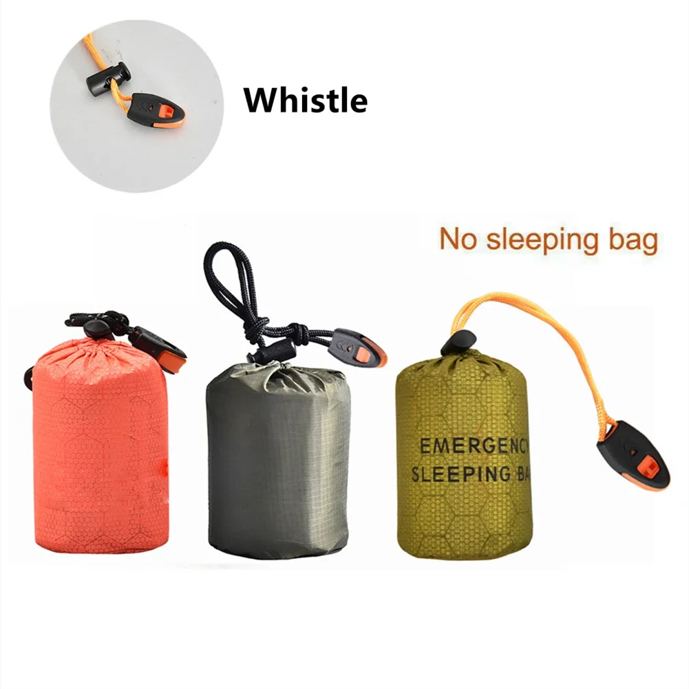 Portátil à prova dwaterproof água sobrevivência de emergência saco de armazenamento de dormir caminhadas saco de acampamento engrenagem térmica kit resgate bivy aid cobertor mylar