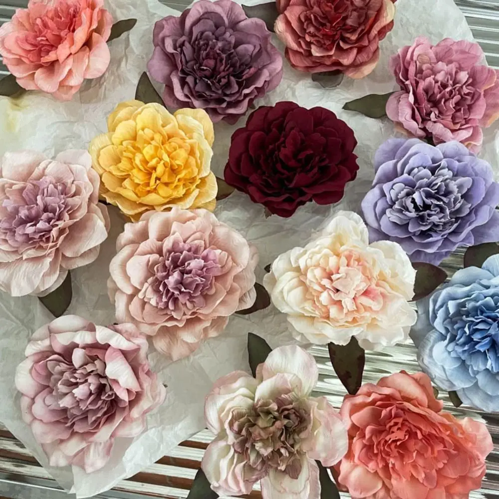 Blume Pfingstrose Blume Haarspange Böhmen Haarspangen Haarschmuck Künstliche Blume Haarnadeln Große seitliche Haarklammern Frauen