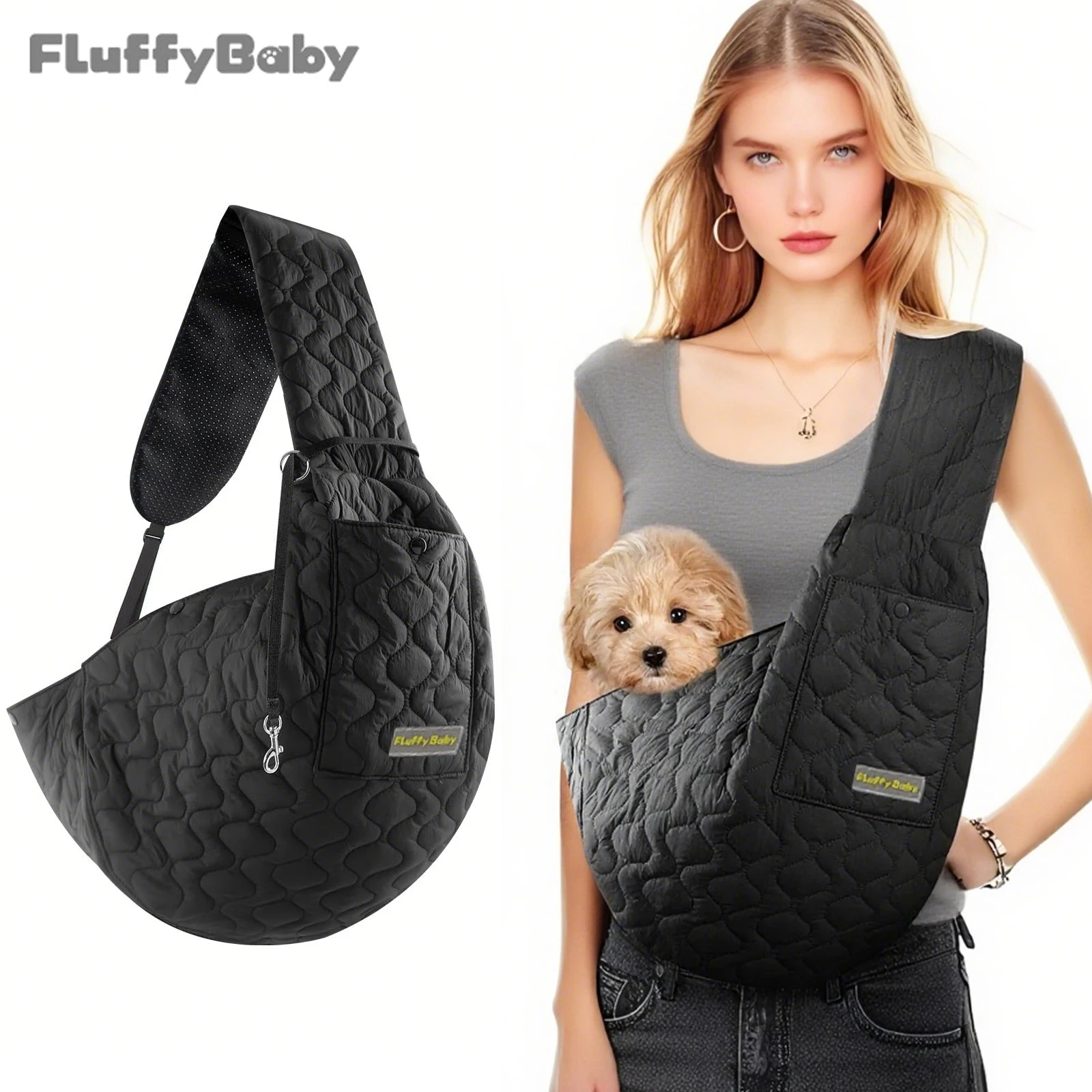 

Small Pets Sling Carrier Bag, Hands Free Dog And Cat Padded Adjustable Pet Travel Crossbody Shoulder Bag, Pet Moving Backpack