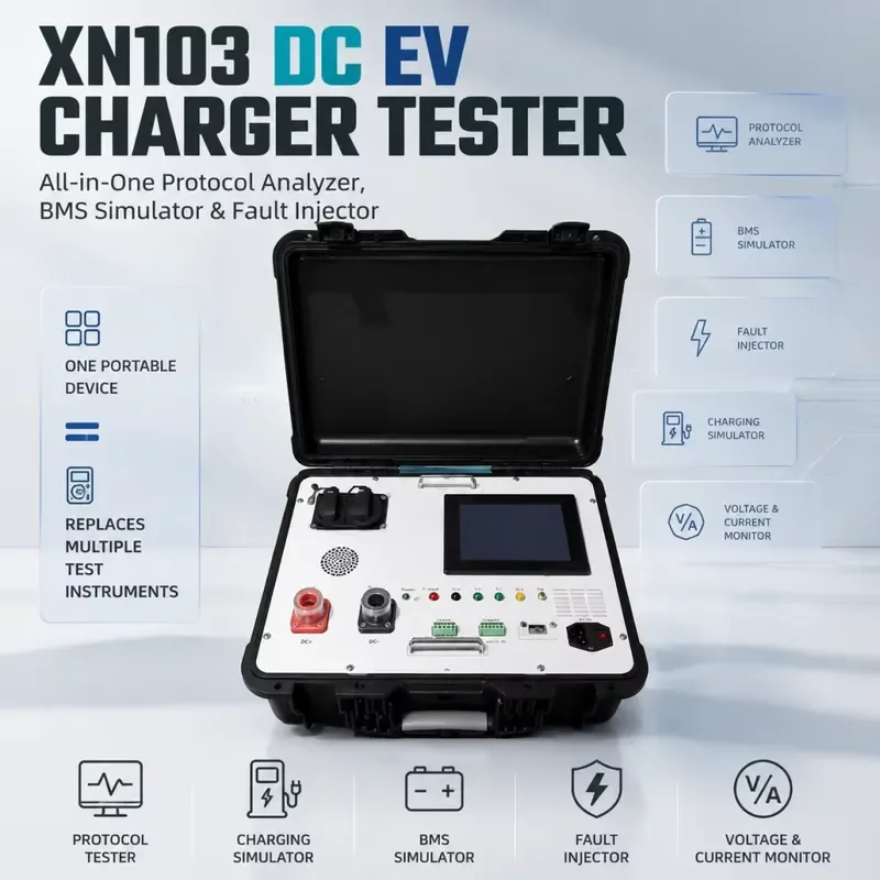 DC EV Charger Tester BMS Emulator Protocol Analyzer Fault Injector Fast Charging Station Portable Diagnostic Tool XN103