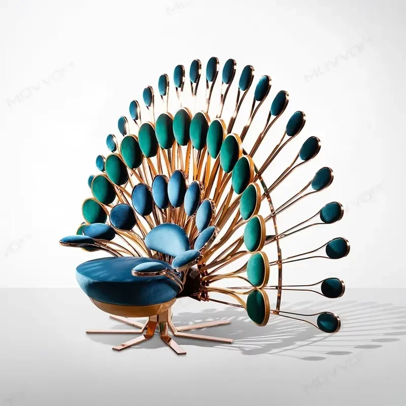 Italian-style Peacock Single Sofa Chair for Villas Home Furniture Modern Design High-end Leisure Living Room Lounge