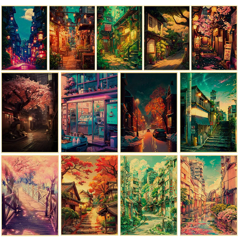 

City Life Poster Vintage Restaurant Room Coffee Personality Home Decoration Wall Gift Living Mural Art Picture Canvas Posters